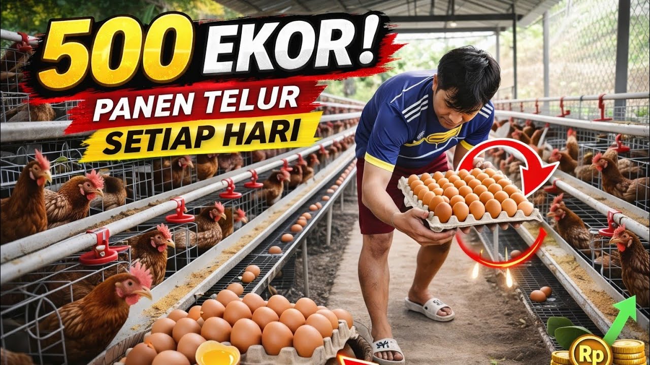 Modal & Keuntungan Ternak Ayam Petelur 500 Ekor | Panen Telur Setiap Hari!