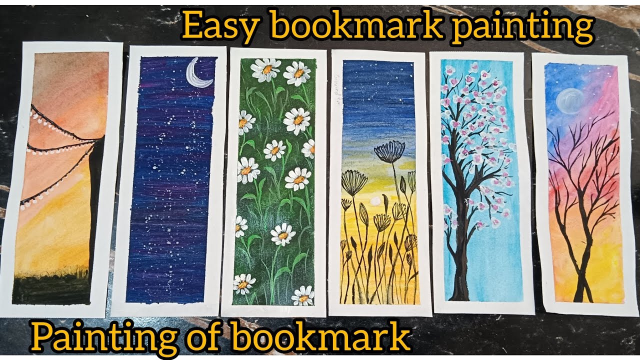 Bookmark painting ll watercolor painting ll step by step tutorial for beginners ll beautiful scenery