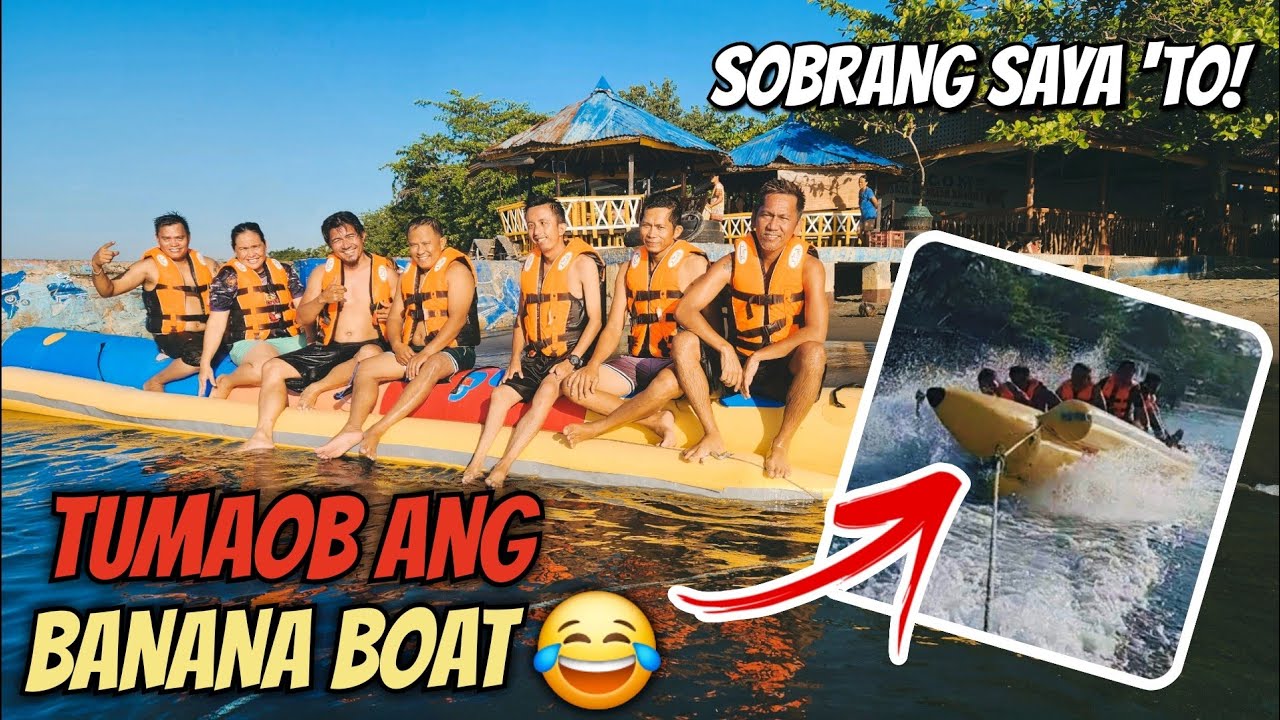 HALA NAHULOG! | TUMAOB ANG BANANA BOAT | BONDING WITH MY TEAM #mrjthepwd