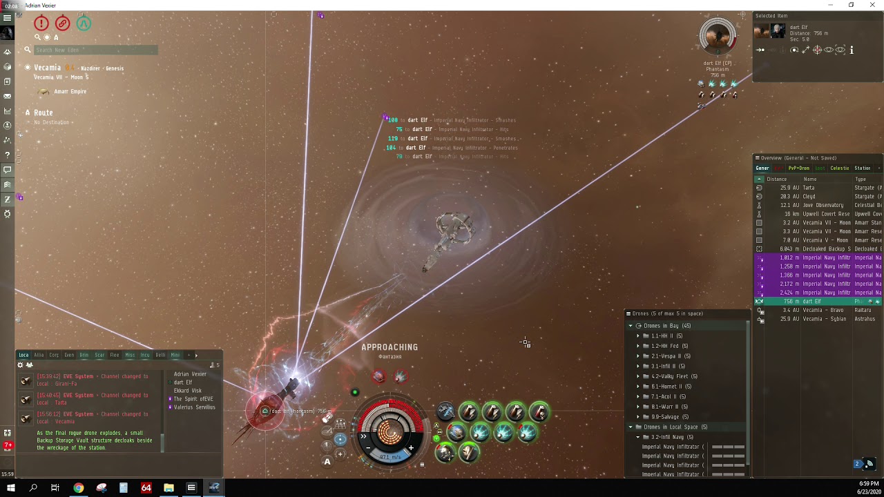 EVE Online: PvP Stratios vs Phantasm Low Sec Fight 2020.06.23