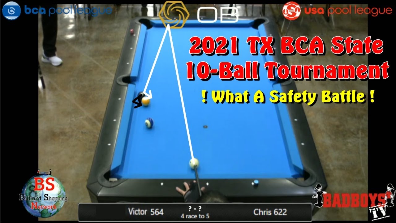 Pool Tournament Match: TX BCA State Event 10-Ball Tournament: What A Safety Battle!