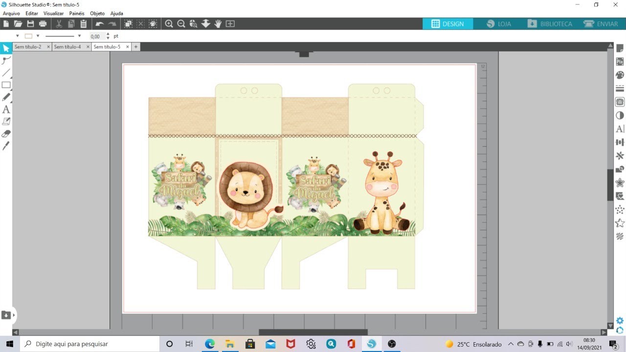 Como personalizar caixa milk safari baby no studio silhouette e cortar na tesoura ou na silhouette