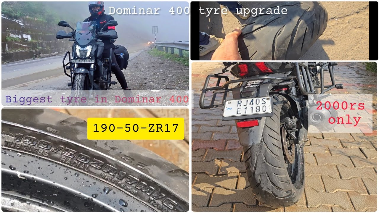 Dominar 400 tyre upgrade to 190-50-ZR17 Big tyre installed for Dominar 400 or KTM at cheap price.