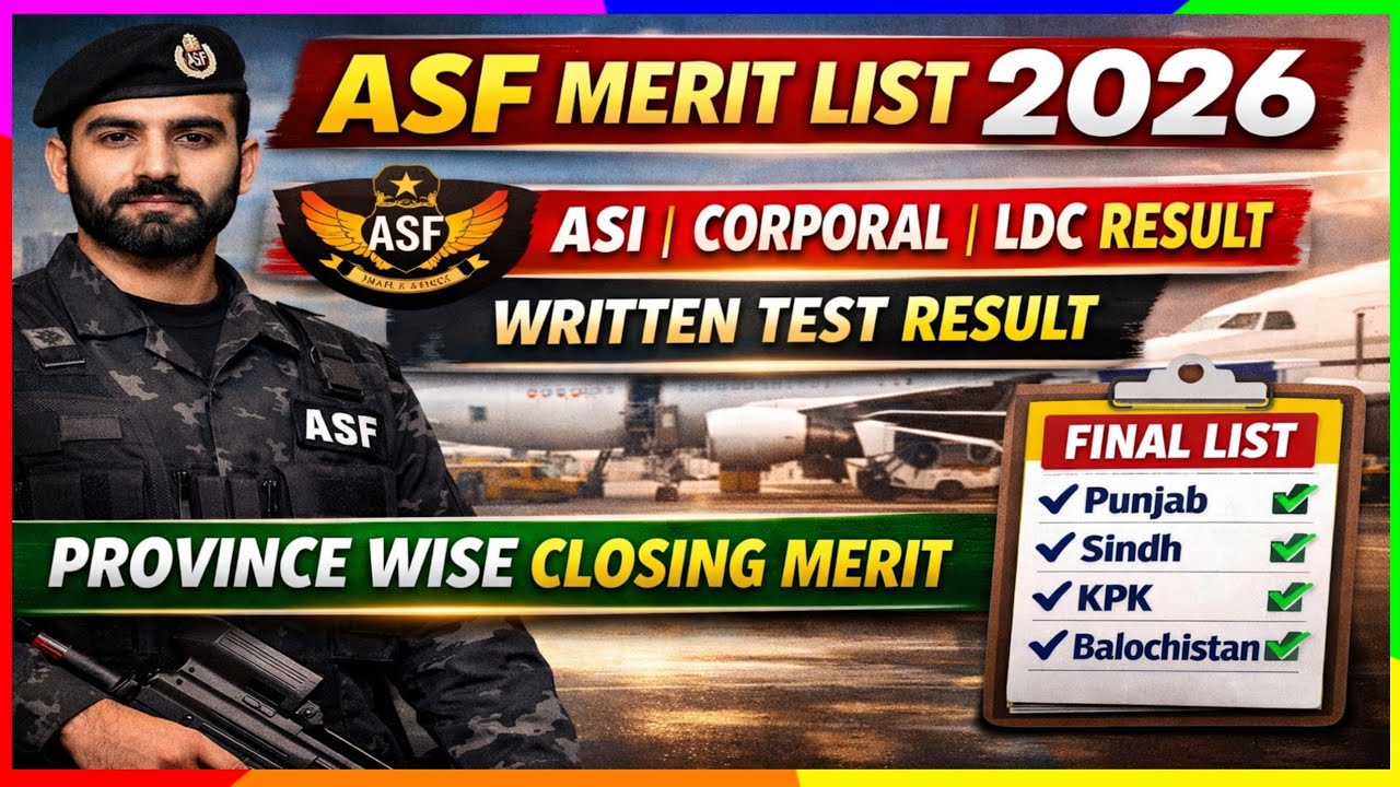 ASF Merit List 2026 | ASF ASI Carporal LDC Merit | ASF Written Test Result 2026 | ASF Closing Merit 