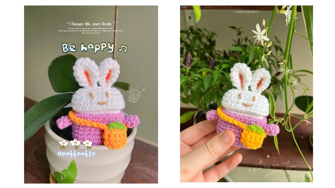 “Crochet Airpod cases”- Móc bao đựng airpod chú thỏ❤️ - kiểu #2