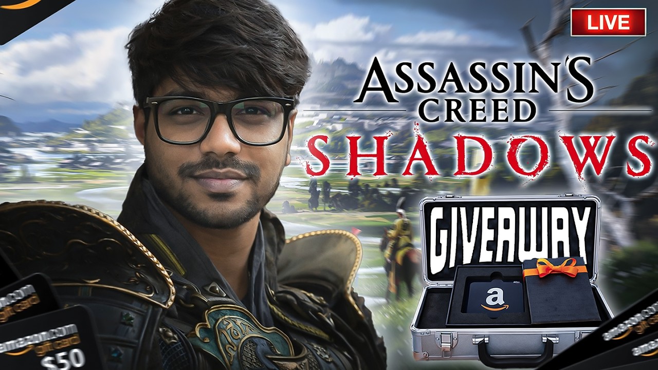 🔴 LIVE GIVEAWAY Assassin’s Creed Shadows | Subscribe & Win Amazon Voucher | Lucky Winner Today!
