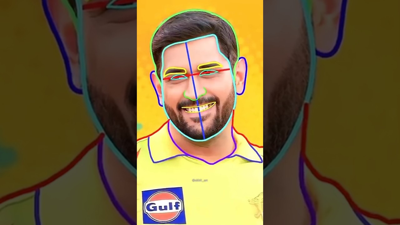 How to Draw MS Dhoni 💛🔥 #shorts