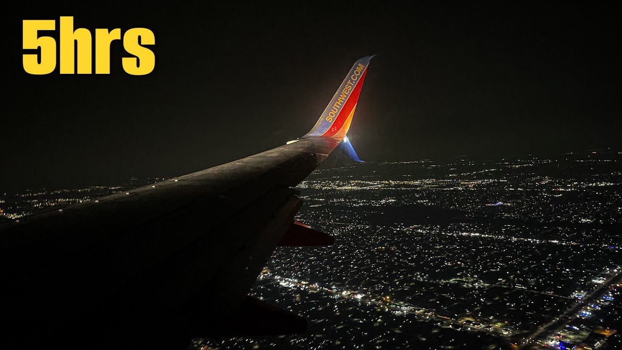 5 Hour Relaxing Nighttime Flight | Airplane White Noise for Sleep | Airplane Cabin Noise Ambienc