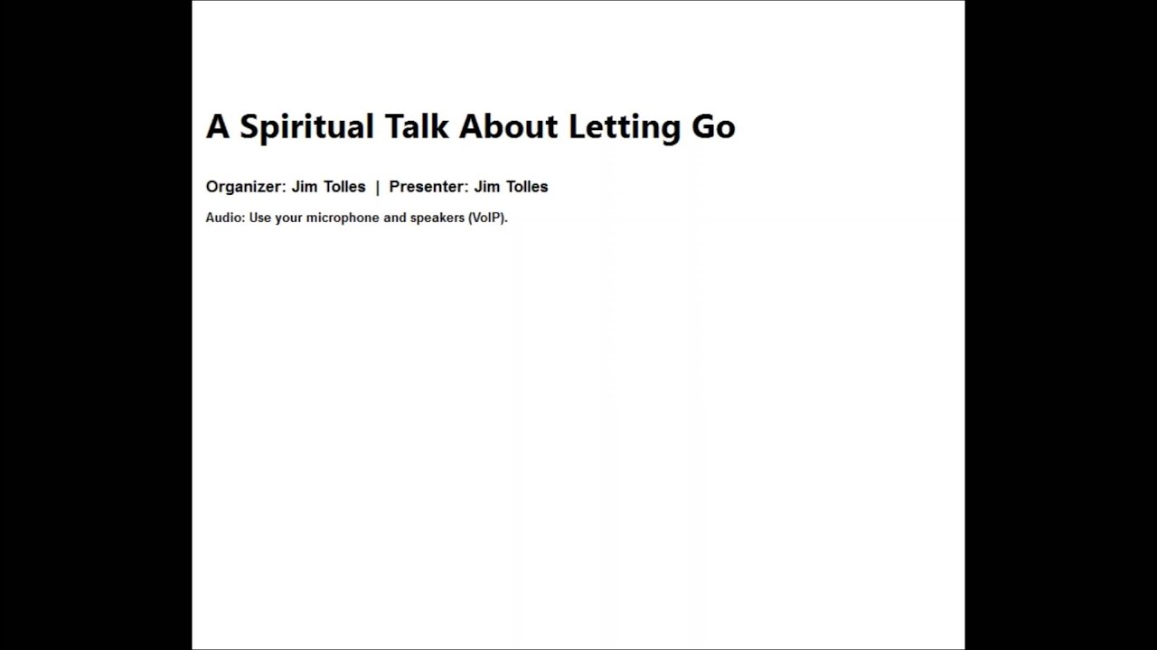 A Spiritual Talk About Letting Go