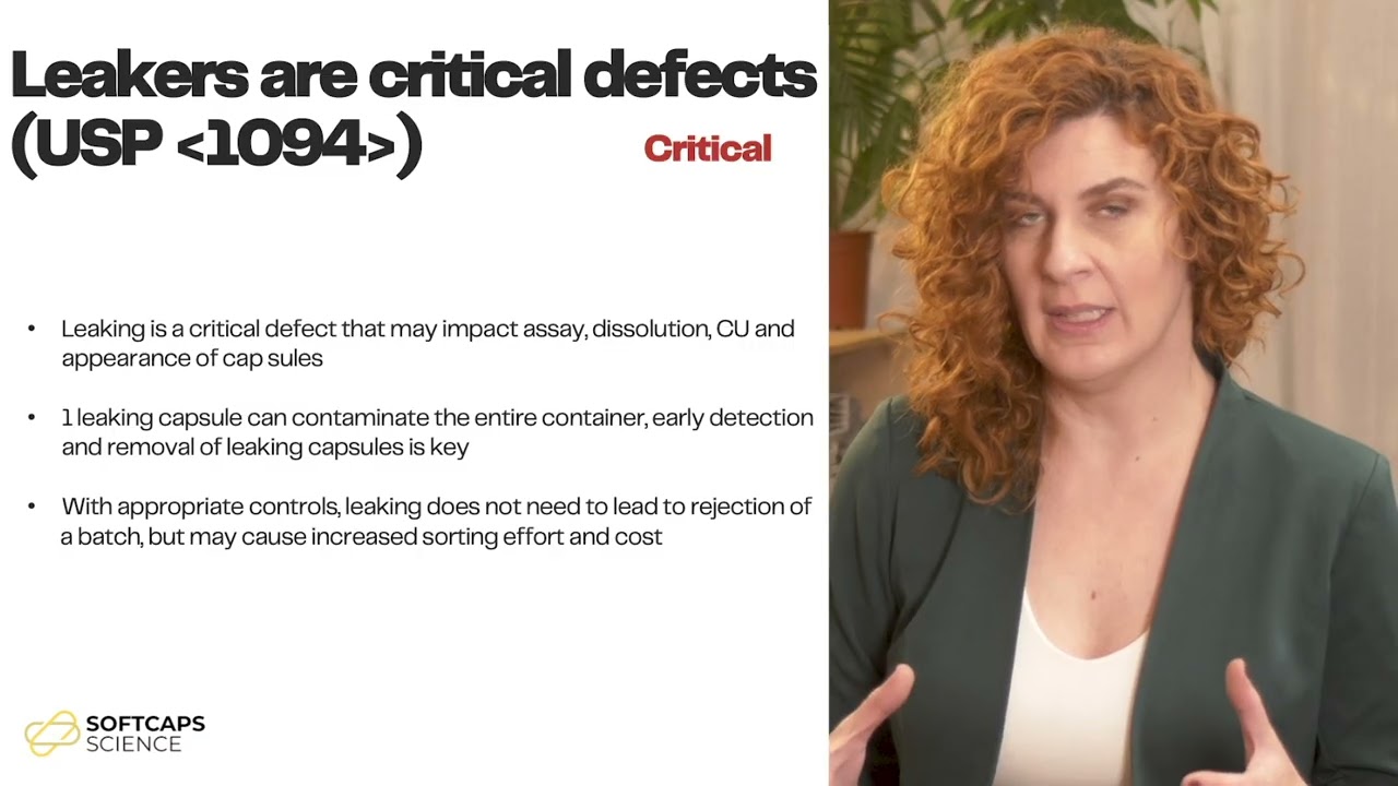 What are softgel leakers and why are they critical defects?