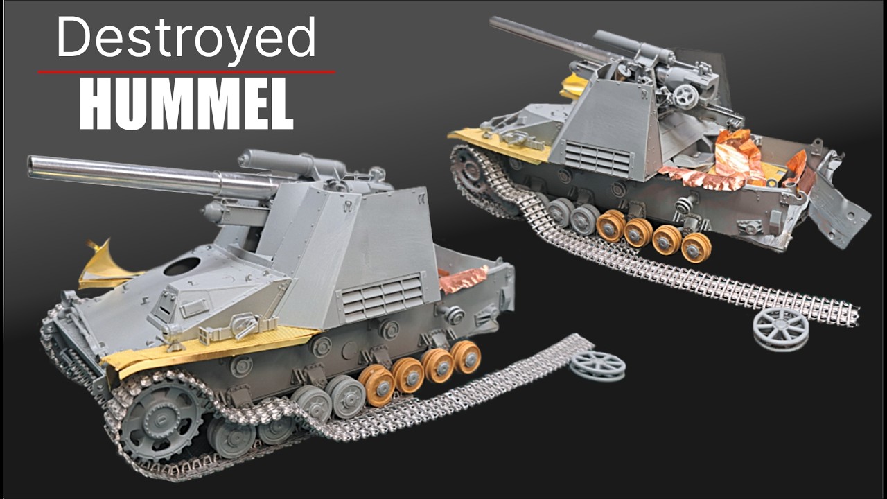 Insane War Damage Effects! Destroyed Sd.Kfz. 165 Hummel 1:35 (Dragon Kit Build)