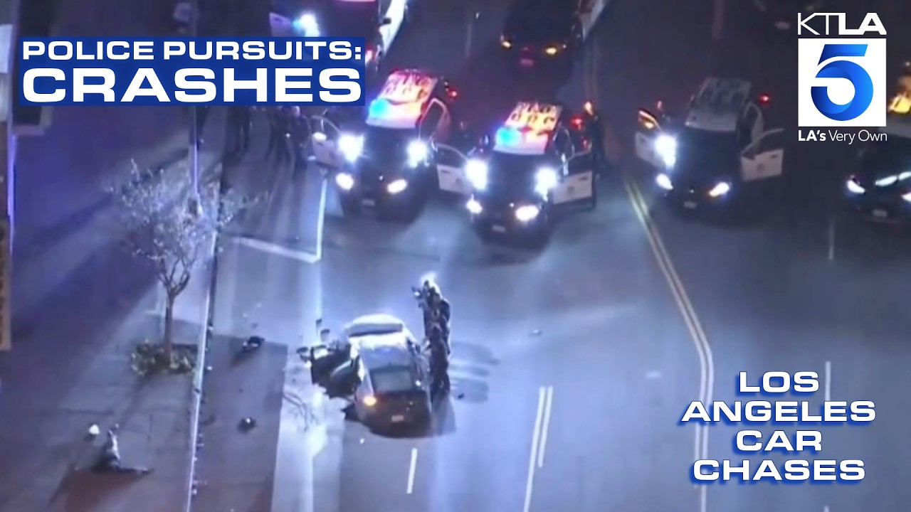 Police pursuits ending in crashes in LA | Los Angeles Car Chases