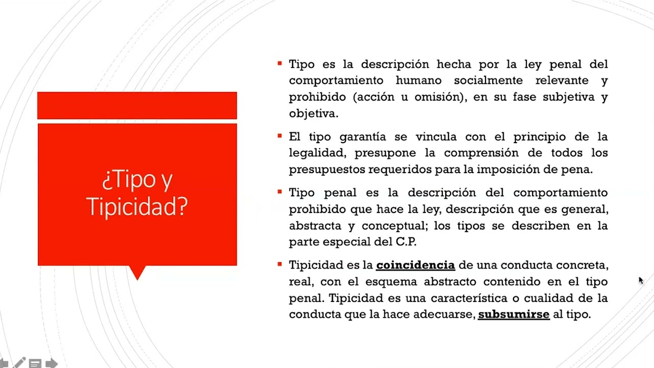Conferencia 2: Tipicidad. Aspectos Básicos de la Teoría del Delito