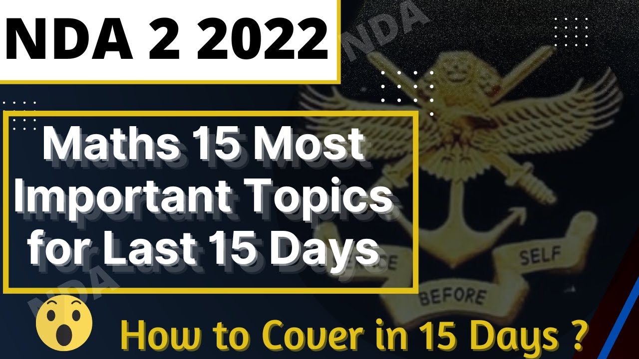 NDA Maths: 15 Most Important Topics for Last 15 Days