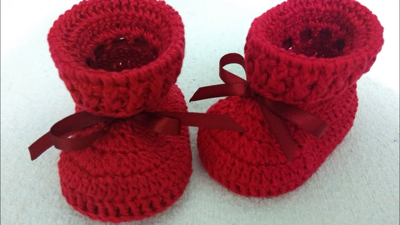 Botinha de crochê para bebê RN unissex - para iniciantes