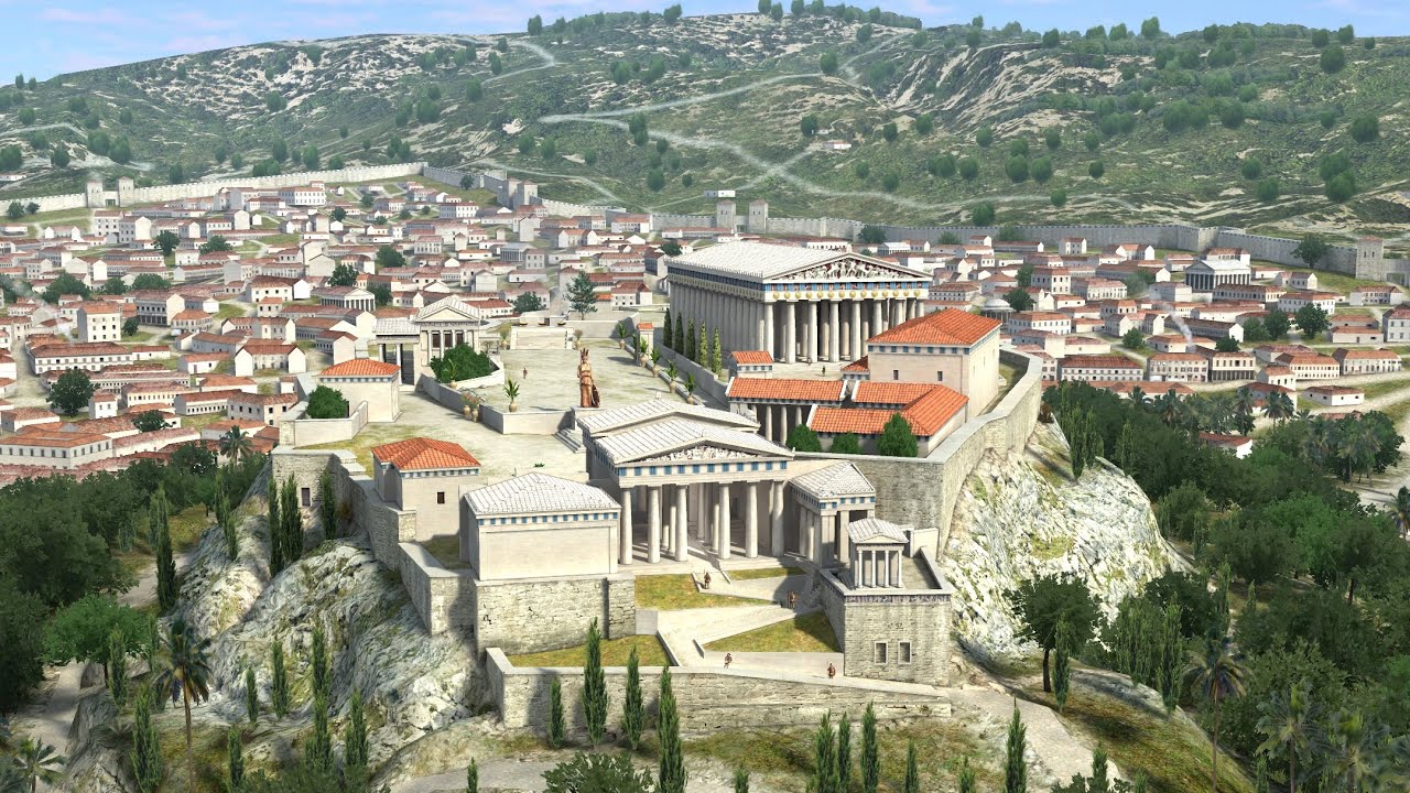 Acropoli di Atene ricostruzione 3d