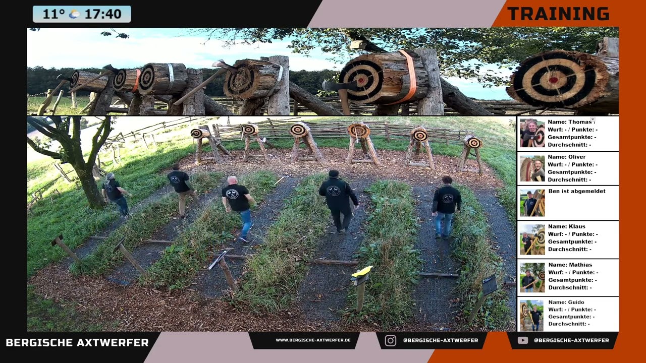 Axtwerfen mit der Doppelaxt - Training Bergische Axtwerfer