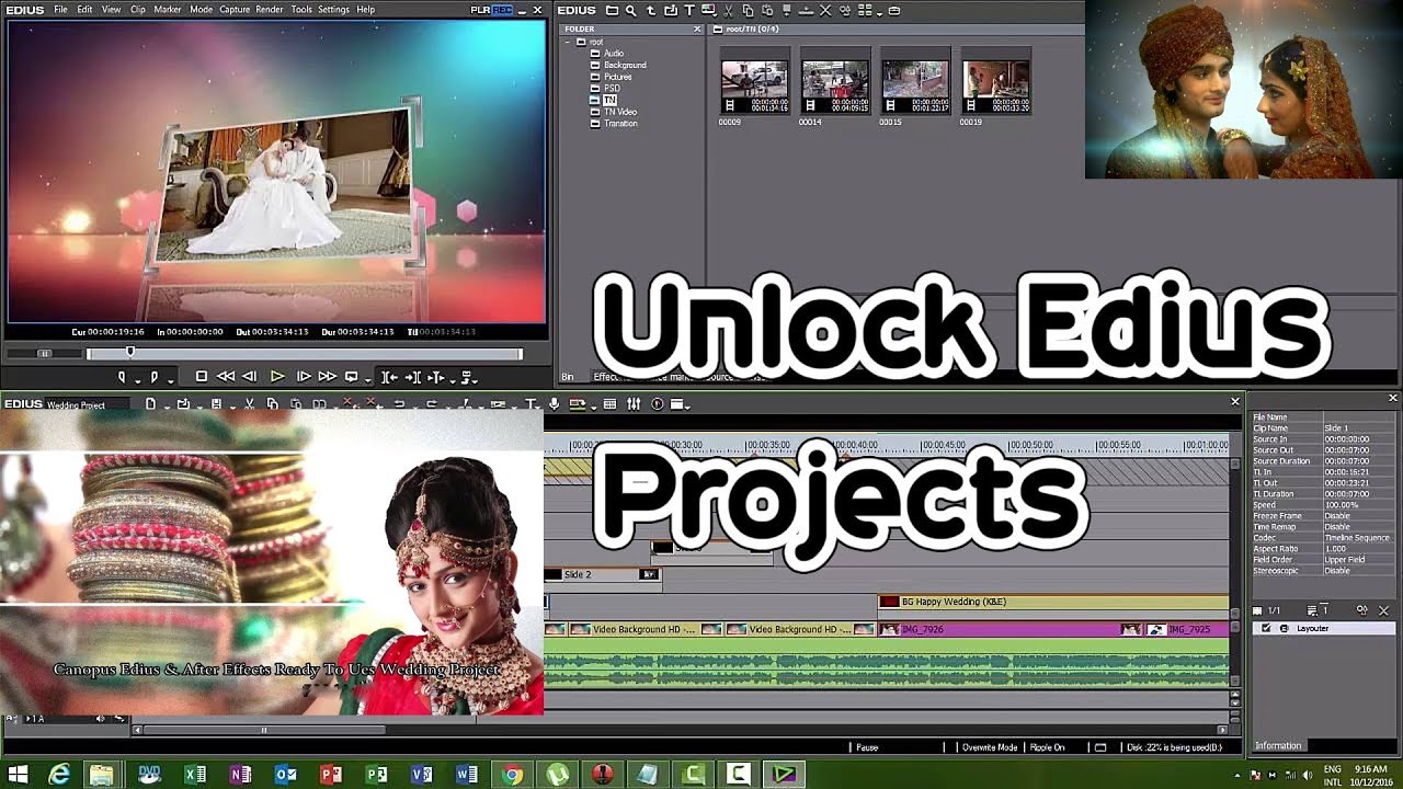 How to unlock Edius projects