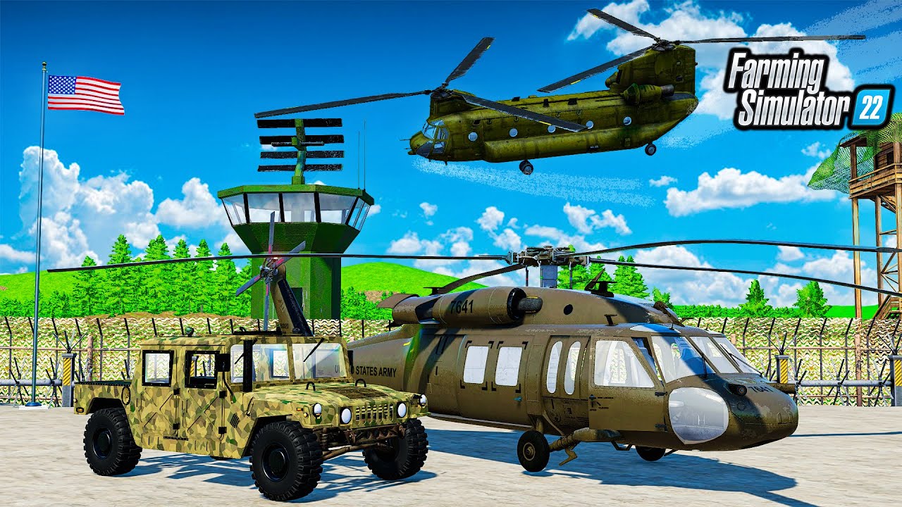 BUILDING $10,000,000 MILITARY BASE! (HELICOPTERS + HUMMER H1) | FS22