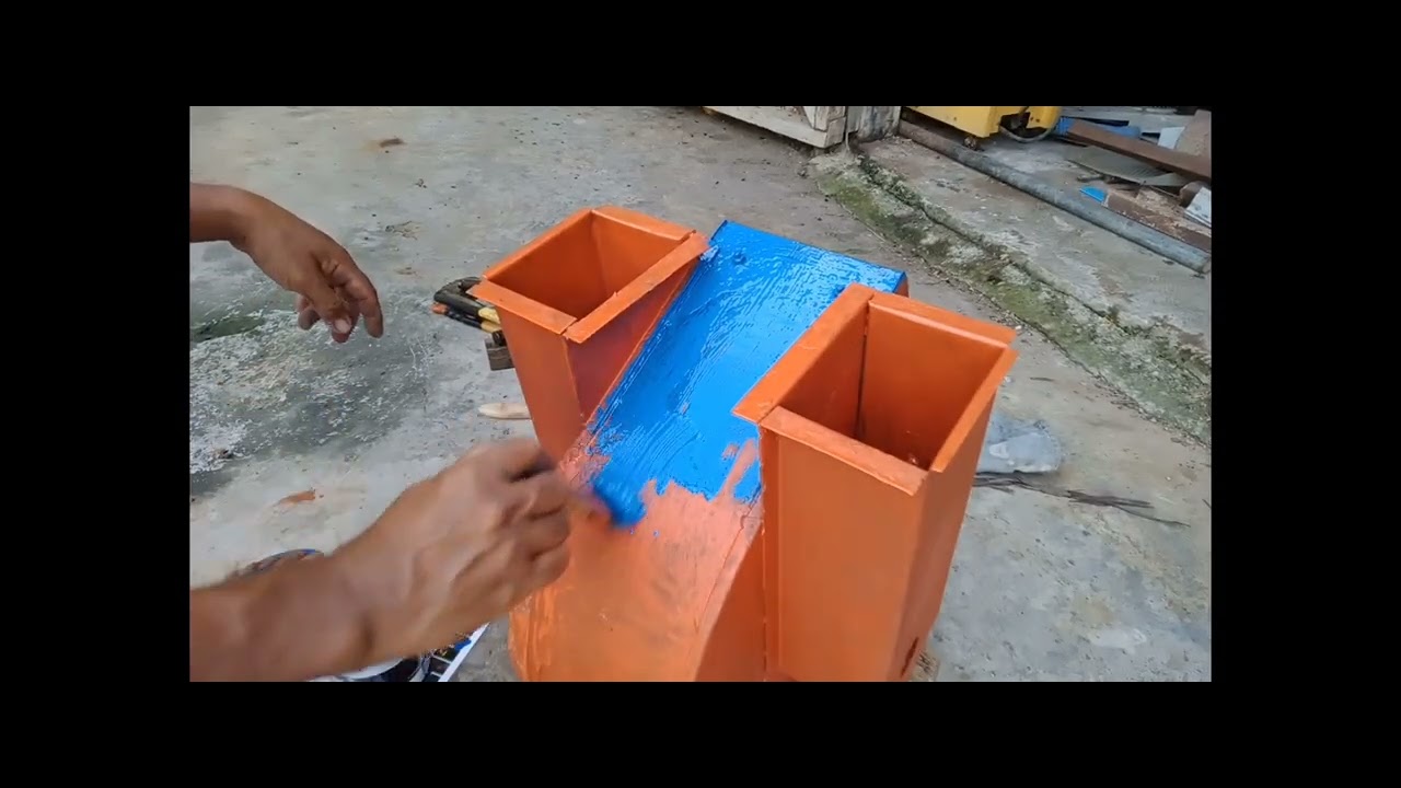 Painting blower case of (rice mill machine)assemble of fly.tatay sa uma.