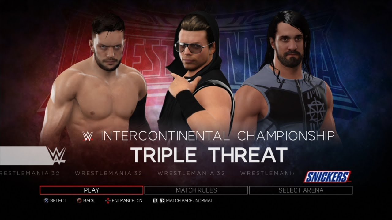 WWE 2K17 PS3 - Finn Bálor VS The Miz VS Seth Rollins - WrestleMania 34 (32)