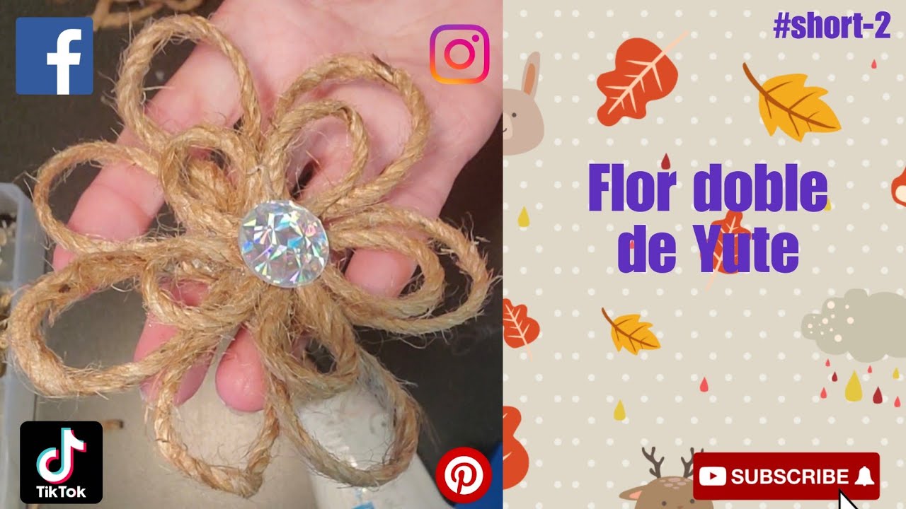 Como hacer una flor doble de yute, #short-2