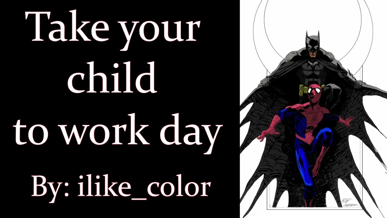 Take your child to work day (Spiderman Batman Justice League DC/Marvel PODFIC) One-Shot