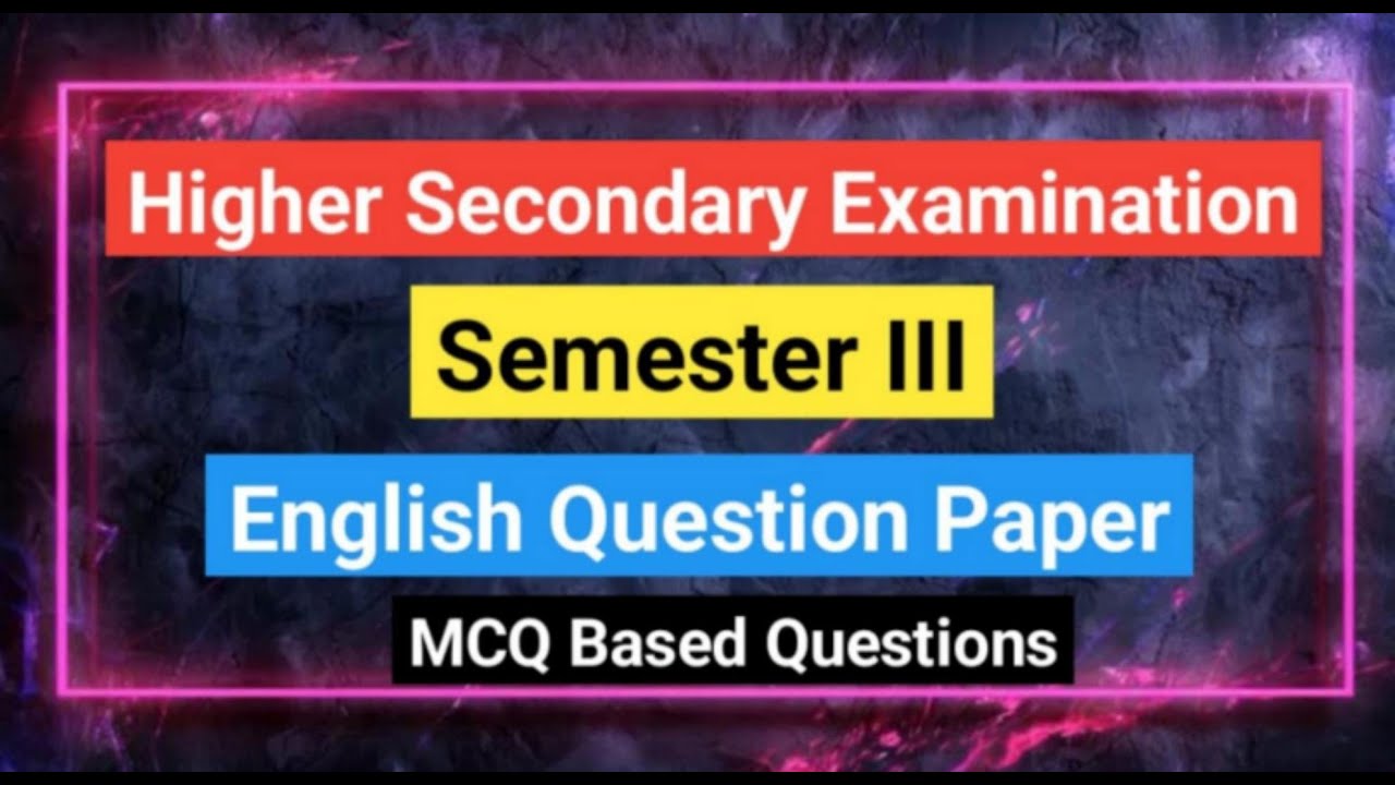 HS 3rd Semester Exam I hs semester 3 english question  hs semester 3 english question papper#hs2025