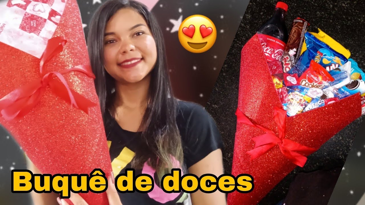 Diy: BUQUÊ recheado de doces de E.V.A ( Buquê que fiz pra sortear no Instagram)