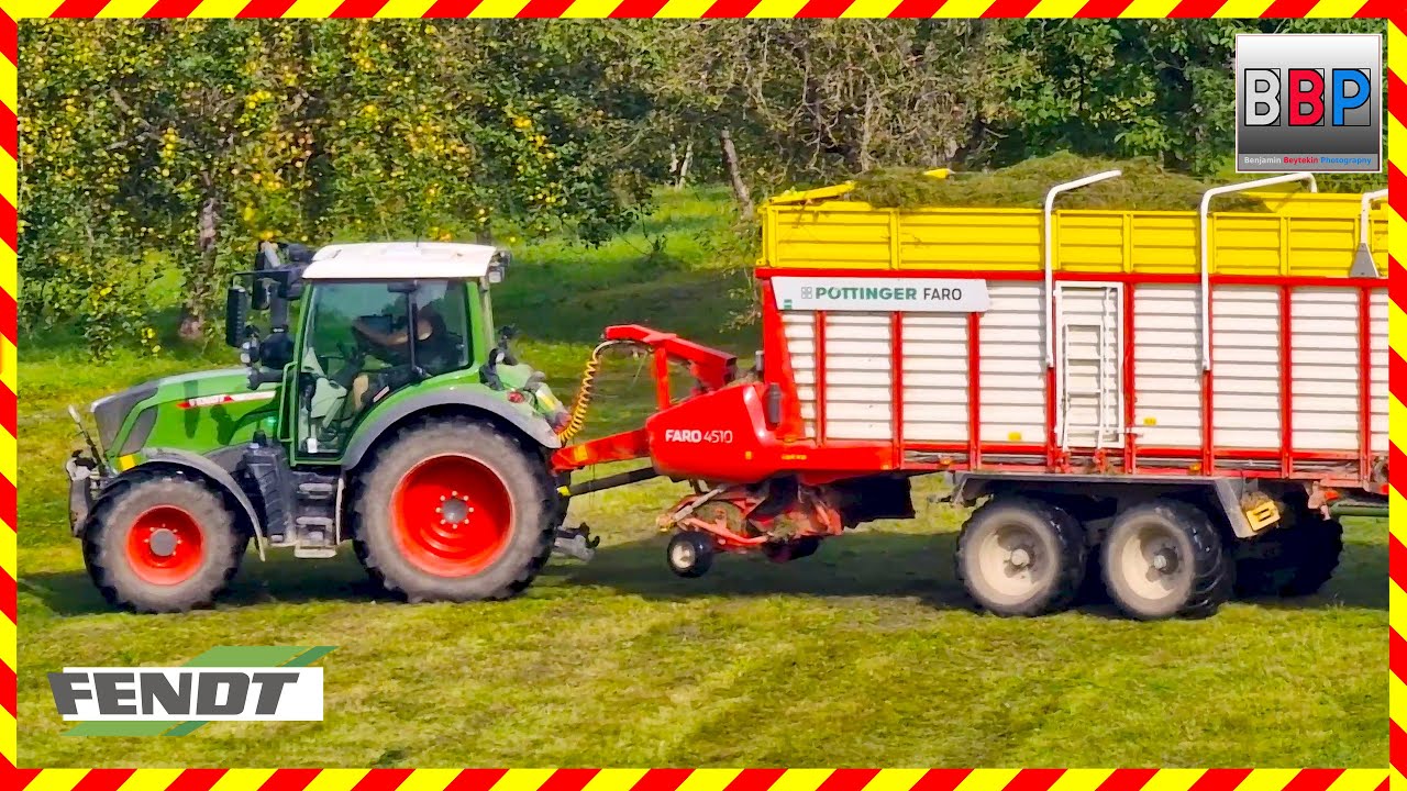 Fendt 314 Vario m. Pottinger Faro 4510, Grünschnitt 2024.