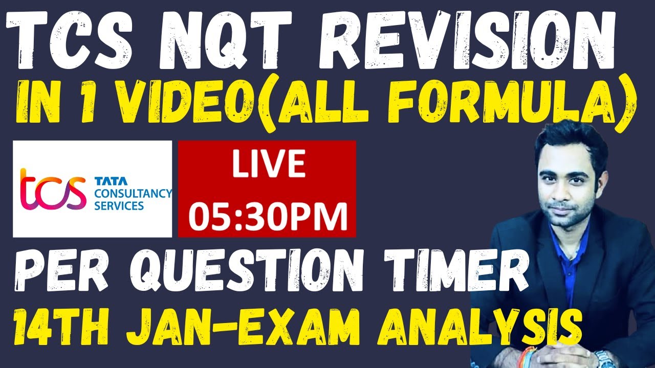🔴TCS NQT Revision in 1 Video ( All Formula) | TCS NQT 14th Jan Analysis