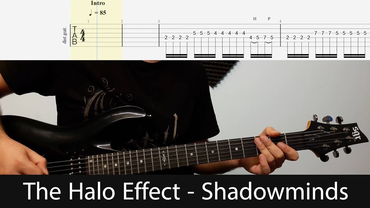 The Halo Effect - Shadowminds Guitar Cover With Tabs And Backing Track(Drop C)(Slower)
