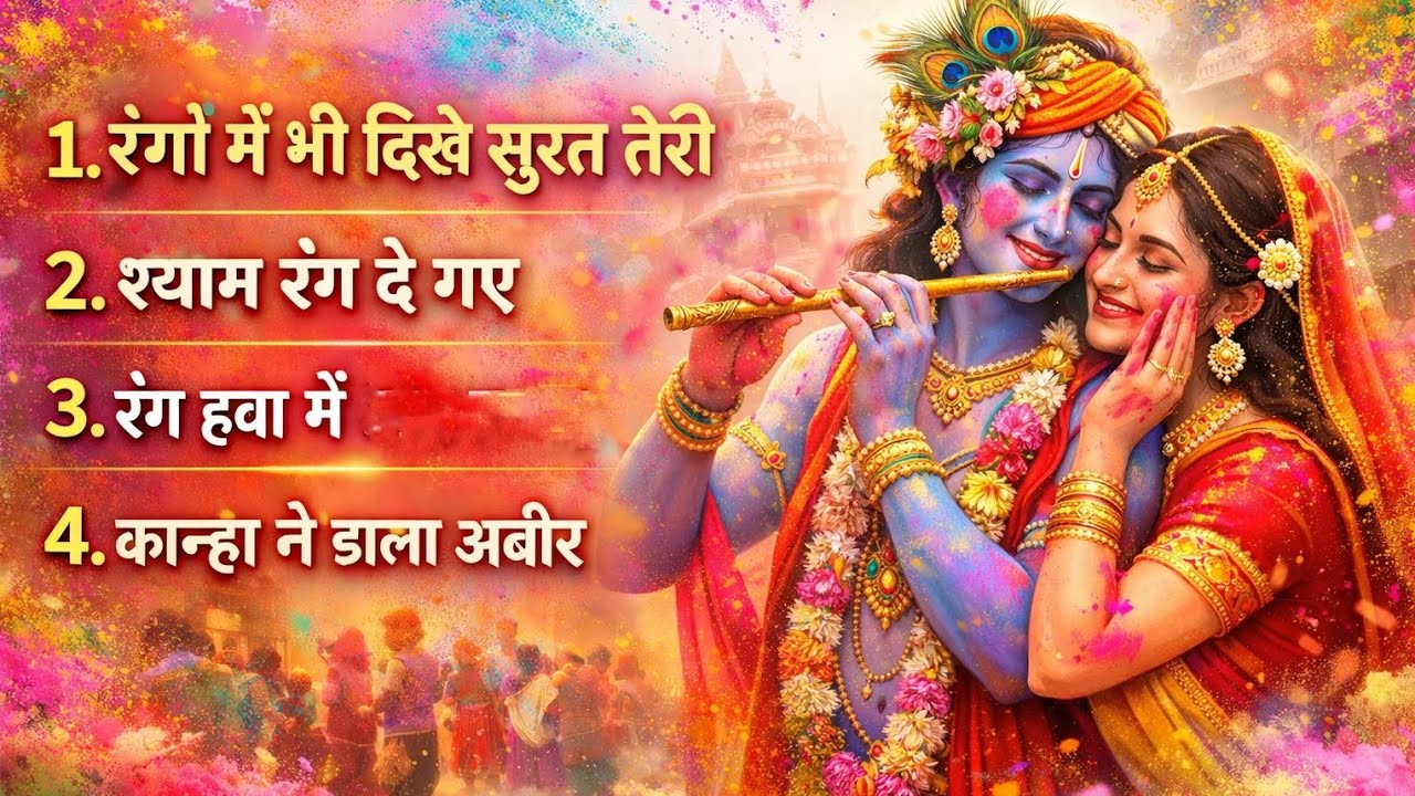 राधा कृष्ण होली स्पेशल 💙 | 4 सुपरहिट भजन संग्रह 2026 | श्याम रंग दे गए | कान्हा ने डाला अबीर | 