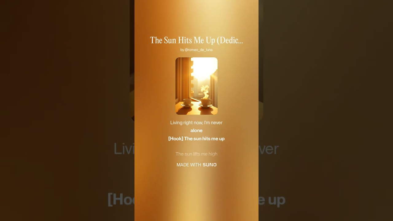 The Sun Hits Me Up (Dedicated to my Friend Alex Belcher-Big Daddy)