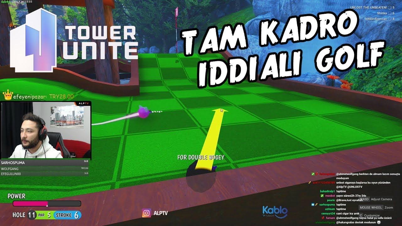 ALP TAM KADRO EKİPLE İDDİALI GOLF OYUNU TOWER UNITE OYNUYOR (08.12.2018)