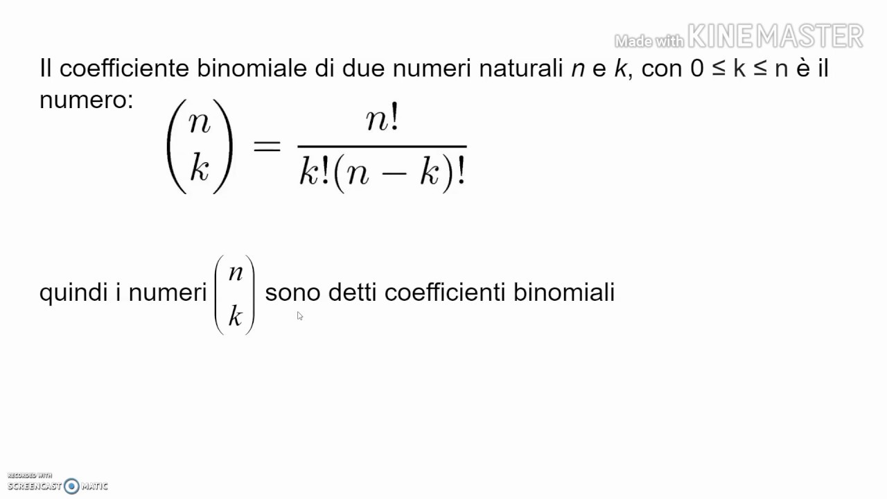 4B matematica n22 coefficienti binomiali
