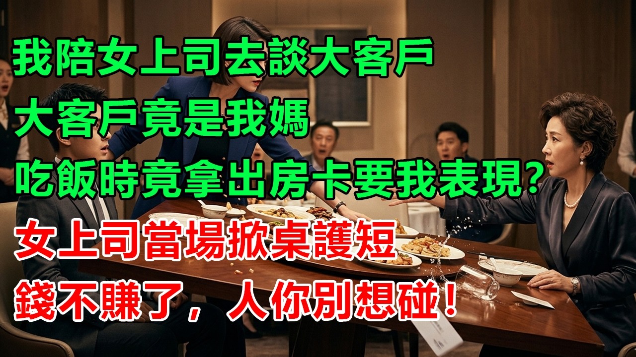我陪女上司去談大客戶，大客戶竟是我媽，吃飯時竟拿出房卡要我“表現”？女上司當場掀桌護短：錢不賺了，人你別想碰！#幸福生活 #為人處世 #生活經驗 #情感故事 #婆媳故事