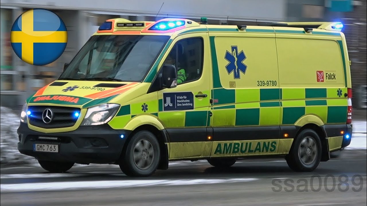 Ambulans Stockholm 39-9780 utryckning prio 1 [SE | 12.2018]
