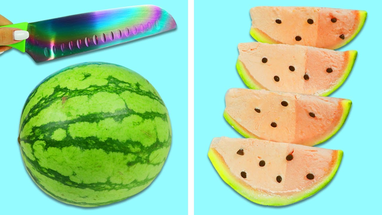 How to Make Delicious Watermelon Ice Cream Slices!