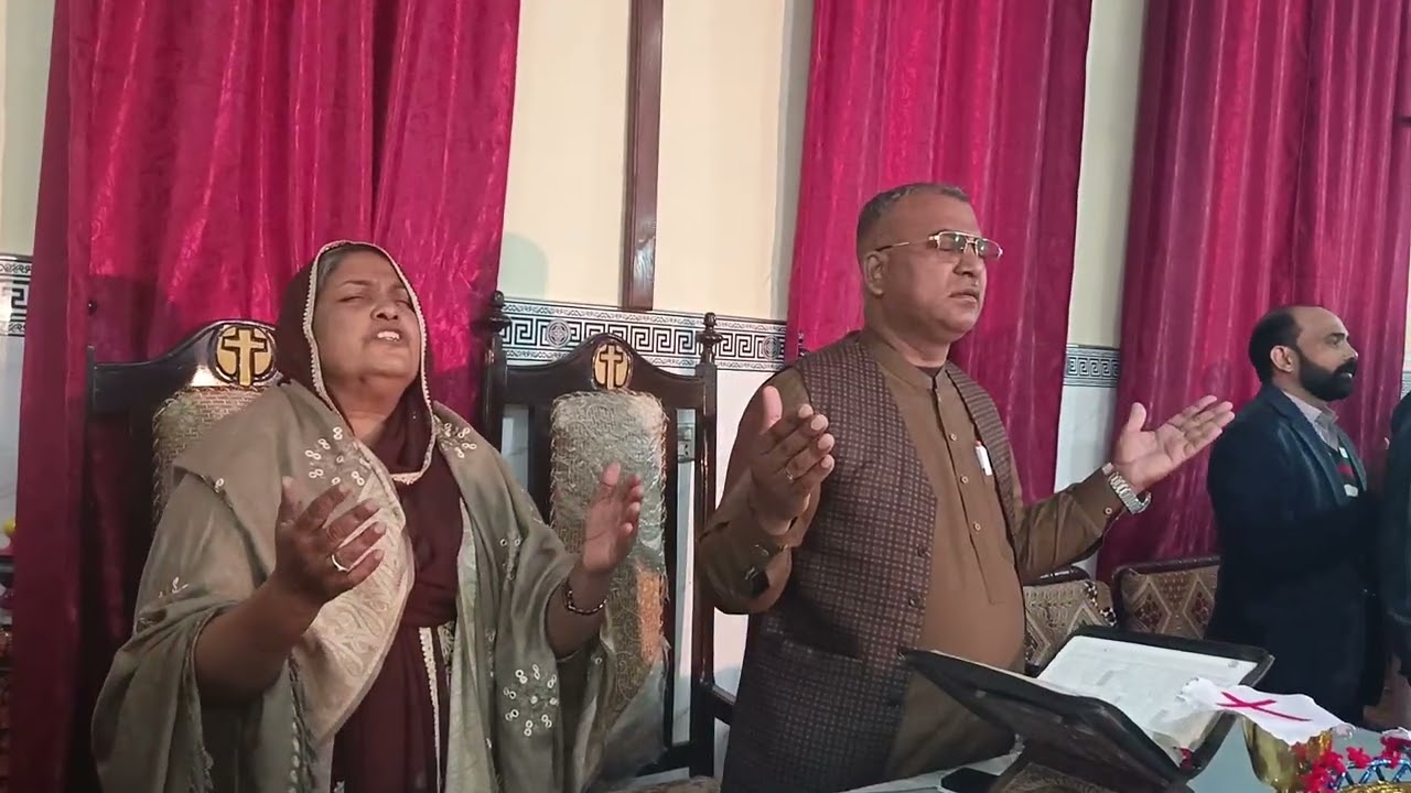 Singing a Christian song 