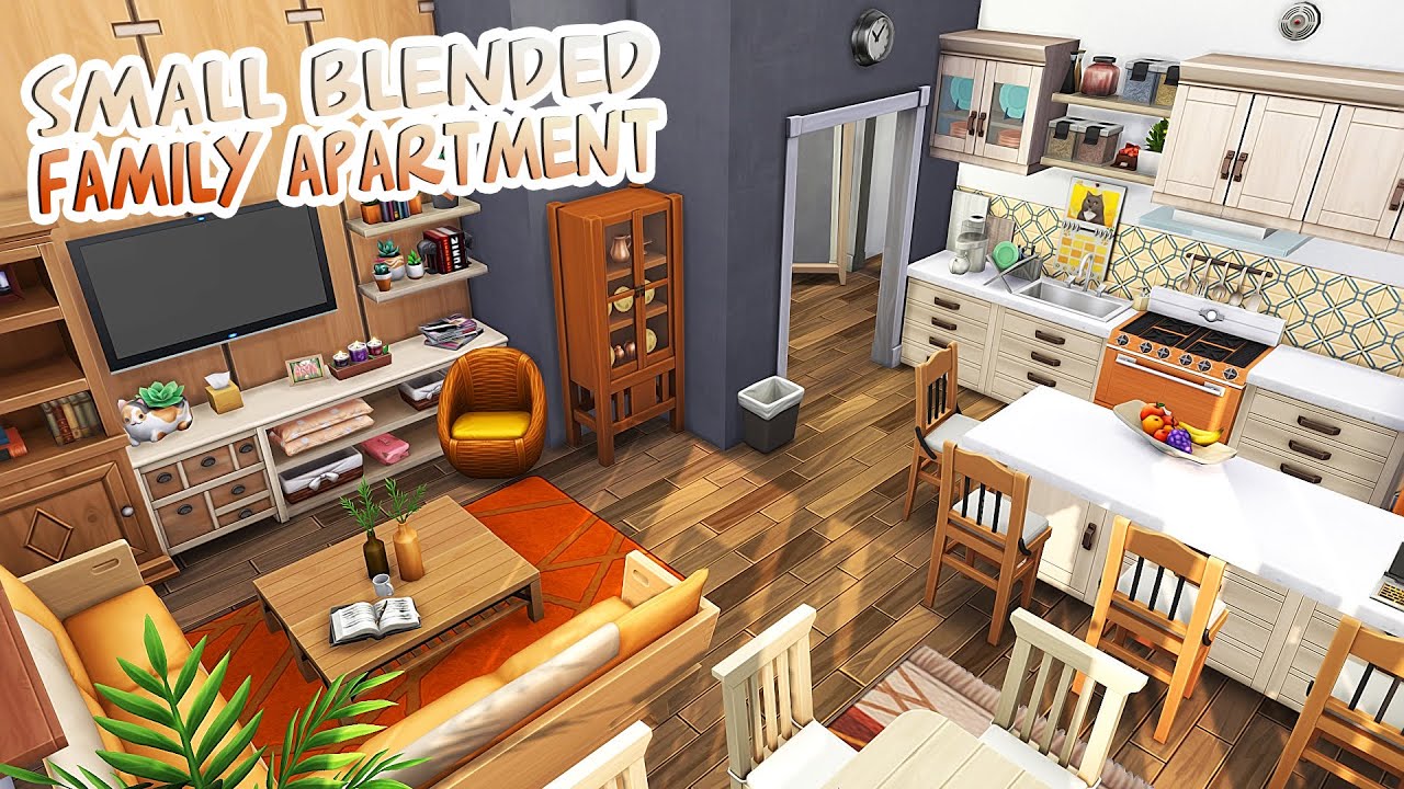 SMALL BLENDED FAMILY APARTMENT 🧡 | The Sims 4: Apartment Renovation Speed Build