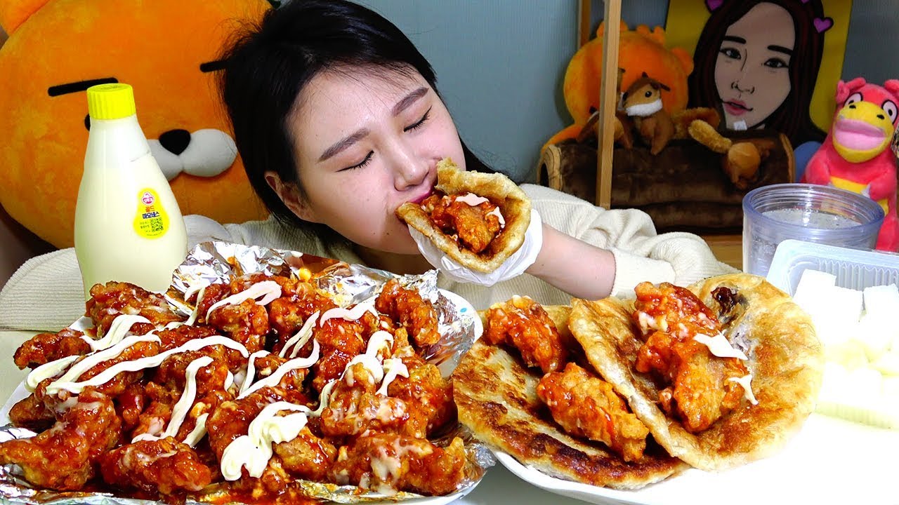 슈프림치킨 호떡 쌈싸먹기 먹방 Mukbang