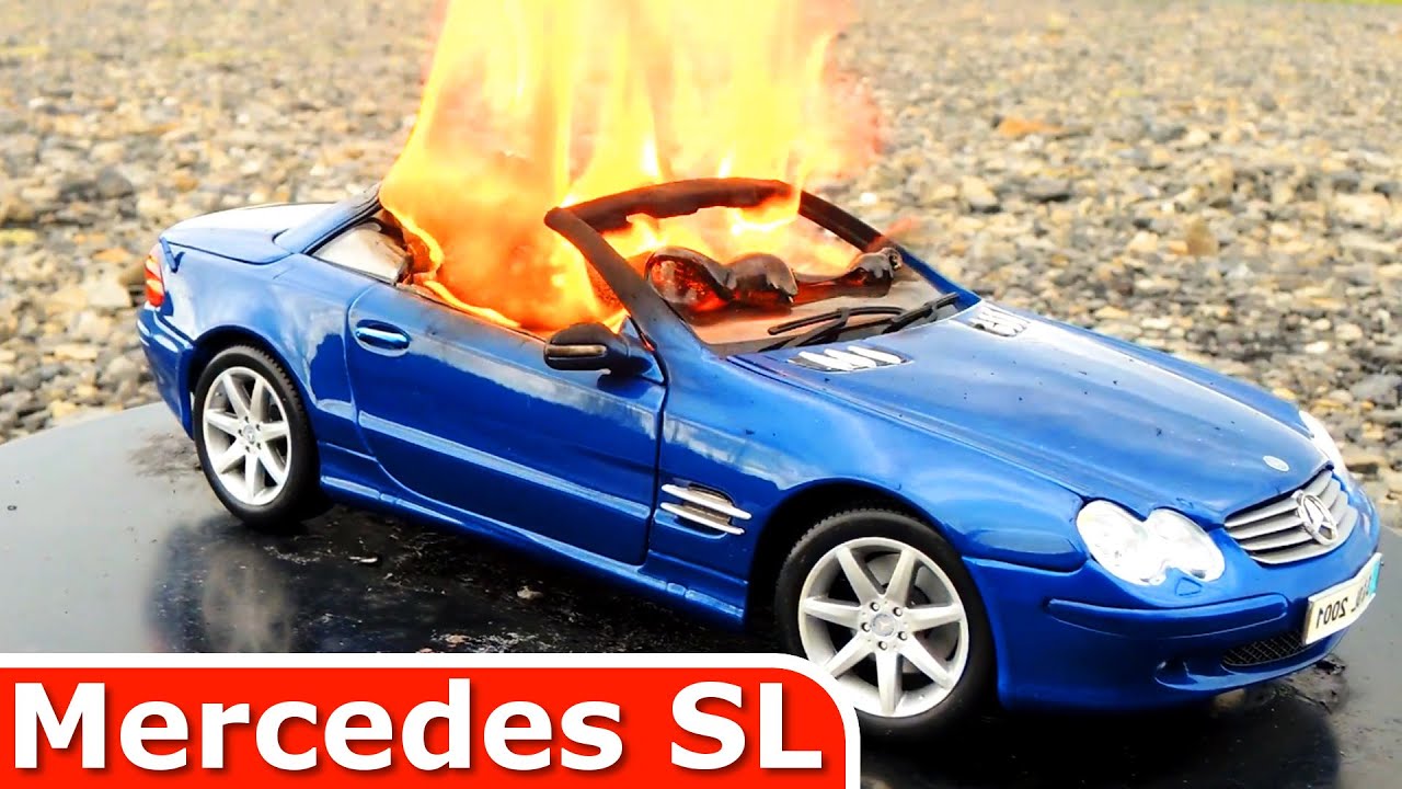 Burning My Mercedes-Benz SL - The Car Is On FIRE - Why? - Just A Toy Car?