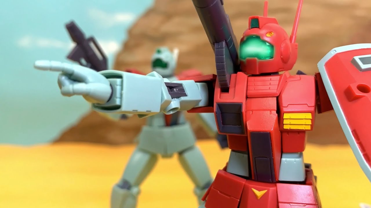 ROBOT魂 開封コマ撮り ジム・キャノン ジャブロー基地仕様 stop motion ROBOT SPIRITS GM CANNON JABURO BASE   ver. A.N.I.M.E.