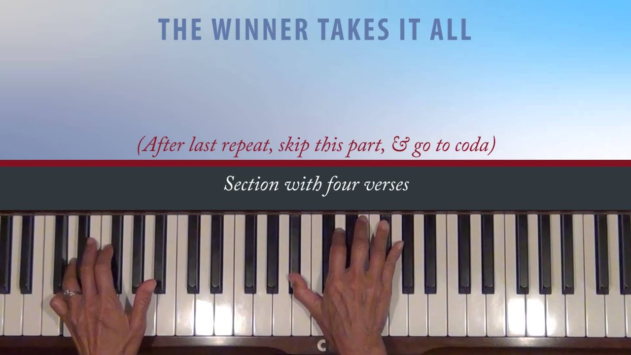 ABBA The Winner Takes It All Piano Accompaniment Tutorial