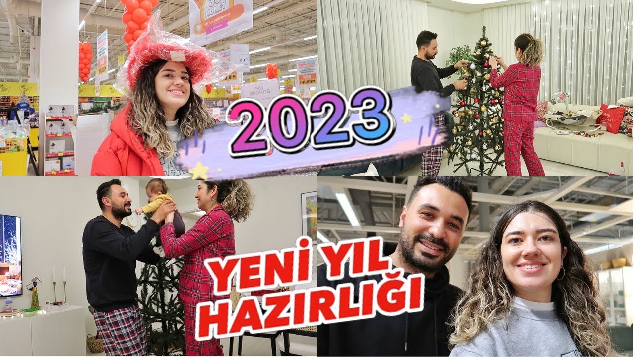 YILBAŞI ALIŞVERİŞİ🛒🎄BÜYÜK ÇAM AĞACI KURDUK🎉 YENİ YILA HAZIRIZ🎉