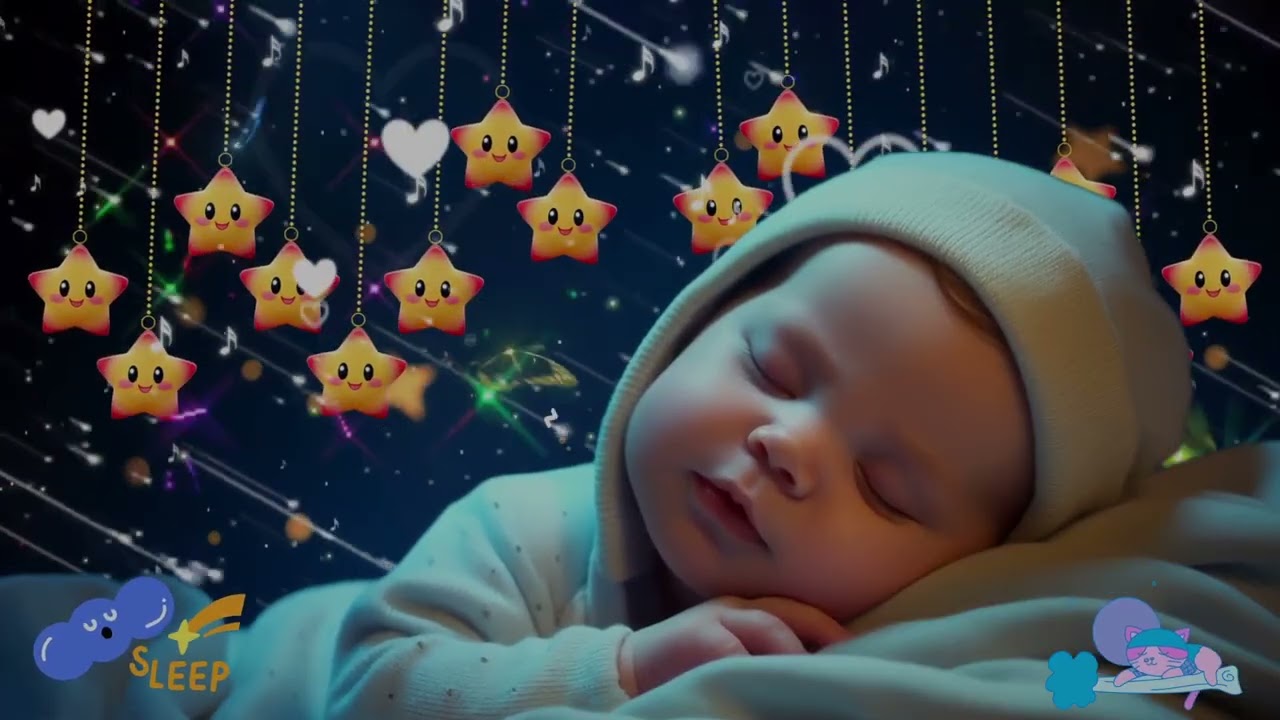 Overcome Insomnia in 3 Minutes 🌙 Baby Sleep Music🌙 Mozart & Brahms Lullabies 💤 Sweet Dreams