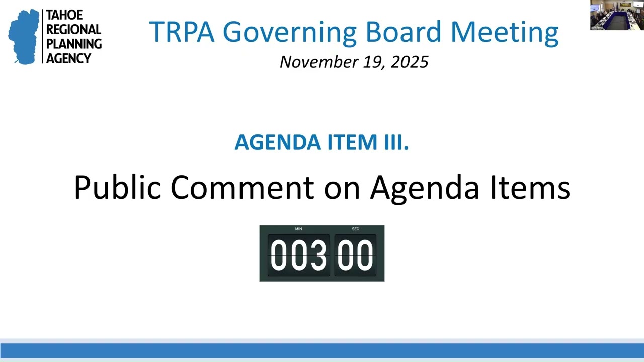TRPA Governing Board - November 19, 2025