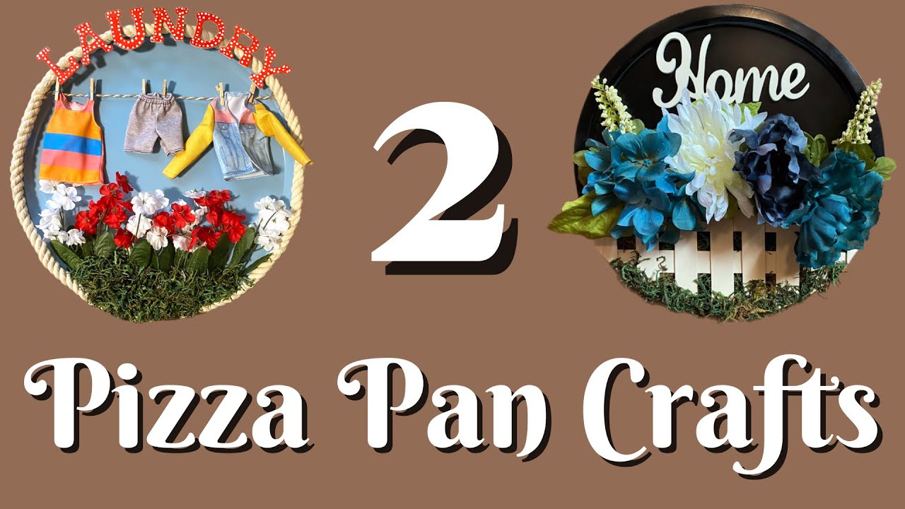 Dollar Tree Pizza Pan Wreaths | Pizza Pan Craft | Pizza Pan Wall Hanger | Pizza Pan Decor
