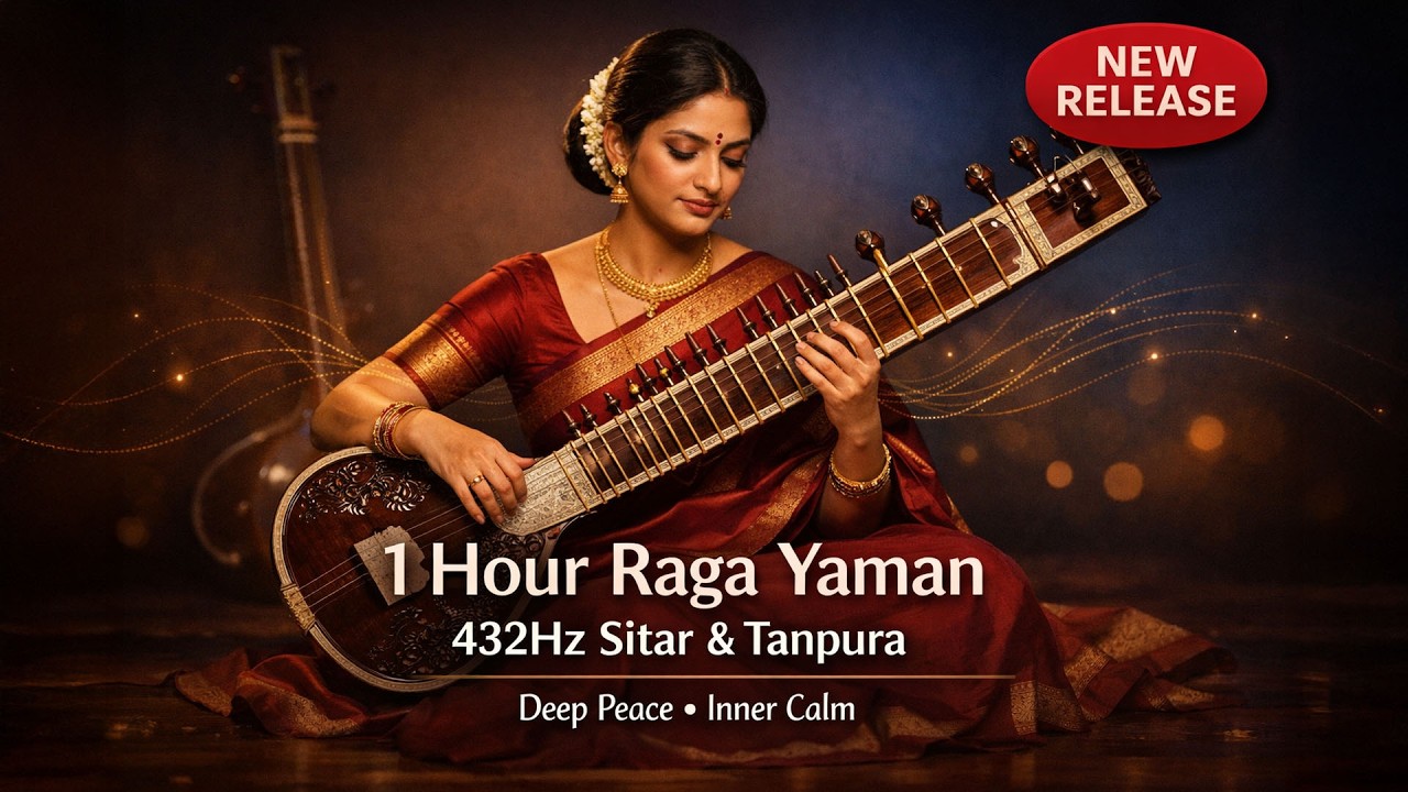 1 HOUR Raga Yaman Sitar Meditation | INSTANT Stress Relief & Spiritual Awakening | 432Hz